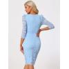 imageAllegra K Womens Elegant Lace Dress 34 Sleeve Business Wedding Guest Cocktail Bodycon Dress