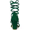 imageAllegra K Womens Faux Velvet Lace Up Chunky Dark Green Heel Strappy Sandals 85 m US