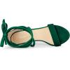 imageAllegra K Womens Faux Velvet Lace Up Chunky Dark Green Heel Strappy Sandals 85 m US