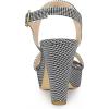 imageAllegra K Womens Platform Heels Houndstooth Plaid Print Chunky Heel SandalsBlack