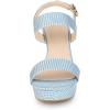 imageAllegra K Womens Platform Heels Houndstooth Plaid Print Chunky Heel SandalsLight Blue
