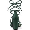imageAllegra K Womens Strappy Lace Up Chunky Heeled Dark Green Heels Sandals 85 m US
