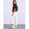imageAllegra K Casual Jean Jacket for Womens Short Puff Sleeves ButtonDown Denim JacketBlack