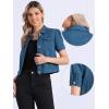 imageAllegra K Casual Jean Jacket for Womens Short Puff Sleeves ButtonDown Denim JacketDenim Blue