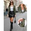 imageAllegra K Cropped Leather Jacket for Womens Concert PU Motorcycle JacketArmy Green