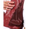 imageAllegra K Cropped Leather Jacket for Womens Concert PU Motorcycle JacketBurgundy