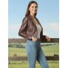 imageAllegra K Cropped Leather Jacket for Womens Concert PU Motorcycle JacketCoffee