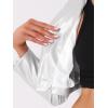 imageAllegra K Cropped Leather Jacket for Womens Concert PU Motorcycle JacketSilver