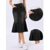 imageAllegra K Denim Jean Skirt for Women Casual Washed High Waisted Fishtail Midi Jean SkirtsBlack
