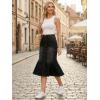imageAllegra K Denim Jean Skirt for Women Casual Washed High Waisted Fishtail Midi Jean SkirtsBlack