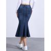 imageAllegra K Denim Jean Skirt for Women Casual Washed High Waisted Fishtail Midi Jean SkirtsDark Blue