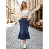 imageAllegra K Denim Jean Skirt for Women Casual Washed High Waisted Fishtail Midi Jean SkirtsDark Blue