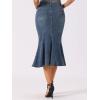 imageAllegra K Denim Jean Skirt for Women Casual Washed High Waisted Fishtail Midi Jean SkirtsGrey Blue