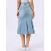 imageAllegra K Denim Jean Skirt for Women Casual Washed High Waisted Fishtail Midi Jean SkirtsLight Blue