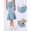 imageAllegra K Denim Jean Skirt for Women Casual Washed High Waisted Fishtail Midi Jean SkirtsLight Blue
