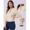 imageAllegra K Faux Suede Cropped Coat for Womens Stand Collar Zip Up Biker Moto Bomber JacketsBeige