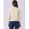 imageAllegra K Faux Suede Cropped Coat for Womens Stand Collar Zip Up Biker Moto Bomber JacketsBeige