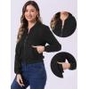 imageAllegra K Faux Suede Cropped Coat for Womens Stand Collar Zip Up Biker Moto Bomber JacketsBlack