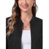 imageAllegra K Faux Suede Cropped Coat for Womens Stand Collar Zip Up Biker Moto Bomber JacketsBlack