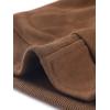 imageAllegra K Faux Suede Cropped Coat for Womens Stand Collar Zip Up Biker Moto Bomber JacketsBrown