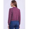 imageAllegra K Faux Suede Cropped Coat for Womens Stand Collar Zip Up Biker Moto Bomber JacketsDark Purple