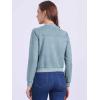 imageAllegra K Faux Suede Cropped Coat for Womens Stand Collar Zip Up Biker Moto Bomber JacketsGrey Blue