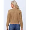 imageAllegra K Faux Suede Cropped Coat for Womens Stand Collar Zip Up Biker Moto Bomber JacketsKhaki
