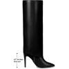 imageAllegra K Knee High Boots Women Pointed Toe Stiletto Heel Shark Boots Fold Over Boots for WomenBlack