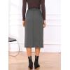 imageAllegra K Midi Pencil Skirt for Women Vintage Fall High Waisted Slit Office Work Skirts with BeltBlack