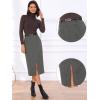 imageAllegra K Midi Pencil Skirt for Women Vintage Fall High Waisted Slit Office Work Skirts with BeltBlack