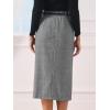 imageAllegra K Midi Pencil Skirt for Women Vintage Fall High Waisted Slit Office Work Skirts with BeltBlack White