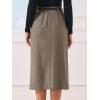 imageAllegra K Midi Pencil Skirt for Women Vintage Fall High Waisted Slit Office Work Skirts with BeltBrown