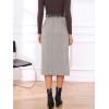 imageAllegra K Midi Pencil Skirt for Women Vintage Fall High Waisted Slit Office Work Skirts with BeltCoffee