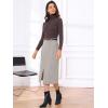 imageAllegra K Midi Pencil Skirt for Women Vintage Fall High Waisted Slit Office Work Skirts with BeltCoffee