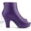 imageAllegra K Peep Toe Ankle Boots for Women Back Zip Chunky Heel Platform BootsPurple