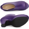 imageAllegra K Peep Toe Ankle Boots for Women Back Zip Chunky Heel Platform BootsPurple