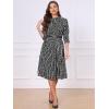 imageAllegra K Pleated Dress for Womens Puff Half Sleeve Crew Neck Casual ALine DressesBlack