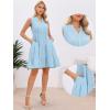 imageAllegra K Sleeveless Dress for Womens Tiered A Line V Neck Fitted Waist Casual Dresses with PocketsLight Blue