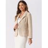 imageAllegra K Tweed Blazer for Womens Notch Lapel Long Sleeve 2025 Fall Elegant Business Casual JacketApricot