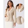 imageAllegra K Tweed Blazer for Womens Notch Lapel Long Sleeve 2025 Fall Elegant Business Casual JacketApricot