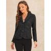 imageAllegra K Tweed Blazer for Womens Notch Lapel Long Sleeve 2025 Fall Elegant Business Casual JacketBlack