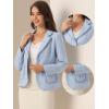 imageAllegra K Tweed Blazer for Womens Notch Lapel Long Sleeve 2025 Fall Elegant Business Casual JacketBlue