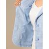 imageAllegra K Tweed Blazer for Womens Notch Lapel Long Sleeve 2025 Fall Elegant Business Casual JacketBlue