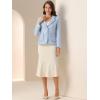 imageAllegra K Tweed Blazer for Womens Notch Lapel Long Sleeve 2025 Fall Elegant Business Casual JacketBlue