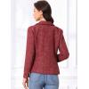 imageAllegra K Tweed Blazer for Womens Notch Lapel Long Sleeve 2025 Fall Elegant Business Casual JacketDark Red