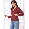 imageAllegra K Tweed Blazer for Womens Notch Lapel Long Sleeve 2025 Fall Elegant Business Casual JacketDark Red