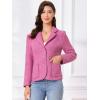 imageAllegra K Tweed Blazer for Womens Notch Lapel Long Sleeve 2025 Fall Elegant Business Casual JacketHot Pink