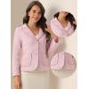 imageAllegra K Tweed Blazer for Womens Notch Lapel Long Sleeve 2025 Fall Elegant Business Casual JacketPink
