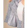 imageAllegra K Womens 2 Piece Skirt Sets 34 Sleeve Collarless Tweed Jacket Pencil Skirt Set Elegant Business Casual OutfitGray Blue