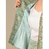 imageAllegra K Womens 2 Piece Skirt Sets 34 Sleeve Collarless Tweed Jacket Pencil Skirt Set Elegant Business Casual OutfitGreen